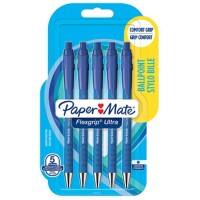 Stylo-bille Papermate FlexGrip Ultra Bleu Moyenne 0.5 mm 5 Unités