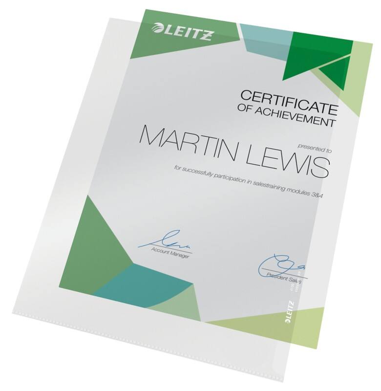 Leitz L-map A4 Transparant PVC (Polyvinylchloride) 150 micron 100 Stuks