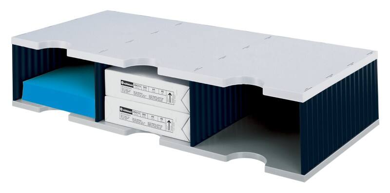 Présentoir à livres Styro Gris, noir C4 3 compartiments