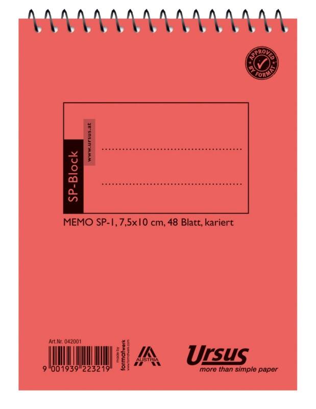 Cahier Ursus Style Format spécial Quadrillé Reliure à spirale Carton pressé Orange Sans perforation 96 pages 48 feuilles