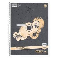 Cahier Ursus Style A4 Quadrillé Reliure en spirale Papier Gris foncé Perforé 160 pages