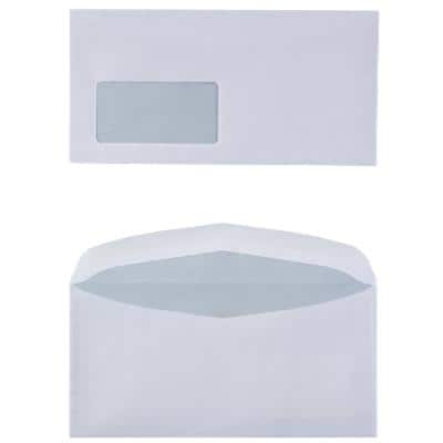 Enveloppes Niceday Avec fenêtre DL+ 229 (l) x 114 (h) mm Gommée Blanc 80 g/m² 1 000 Unités