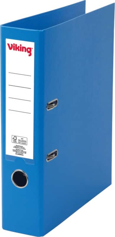 Classeur à levier Viking Large A4 75 mm Bleu 2 Anneaux Plastique Mat Portrait
