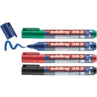 edding 363 Whiteboard-marker Breed Beitelvormige Punt Kleurenassortiment 4 Stuks