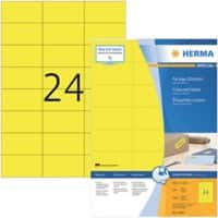 Étiquettes multifonctions HERMA 4406 Adhésif A4 Jaune 70 x 37 mm 100 Feuilles de 24 Étiquettes