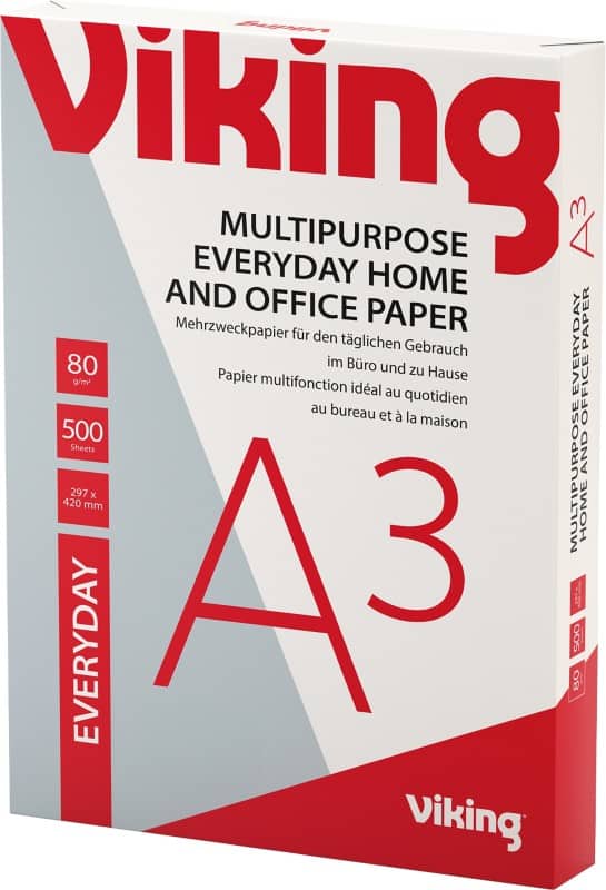 Papier imprimante Everyday A3 Viking Blanc 80 g/m² Lisse 500 Feuilles