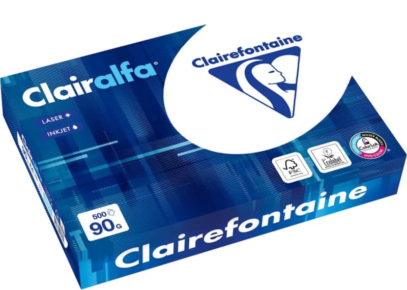 Papier imprimante Clairalfa A4 Clairefontaine Blanc 90 g/m² Lisse 500 Feuilles