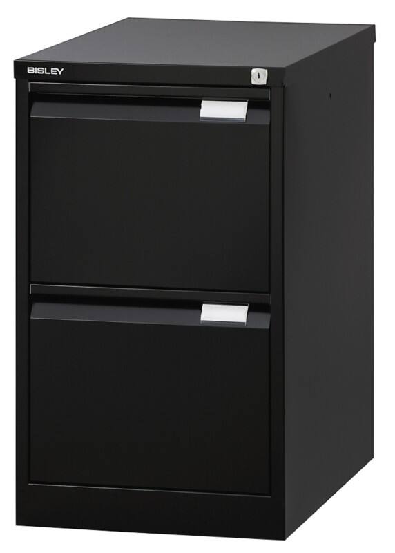 Armoire de classement Bisley Acier 2 Tiroirs Verrouillable 470 x 622 x 711 mm Noir