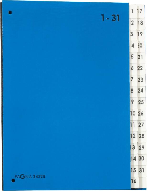 PAGNA Sorteermap A4 Karton 1 tot 31 Blauw