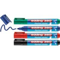 edding 380 Flipchart marker Medium Ronde punt Kleurenassortiment 4 Stuks