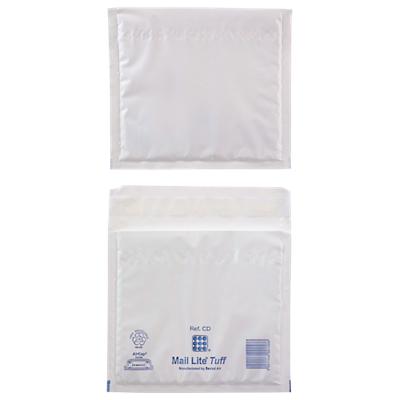 Pochettes d'expédition matelassées bulles Mail Lite Tuff® CD 180 (l) x 160 (H) mm Bande adhésive Blanc 100 Unités