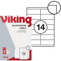 Viking Multifunctionele etiketten  4335831 Zelfklevend Wit 105,0 x 39,0 mm 100 Vellen met 14 Etiketten