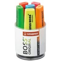 Surligneur STABILO Boss Original Assortiment Pointe large Biseautée 2 - 5 mm Non rechargeable 6 Unités