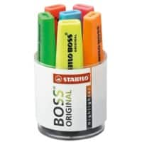 STABILO BOSS ORIGINAL Tekstmarker Kleurenassortiment Breed Beitelpunt 2 - 5 mm 6 Stuks