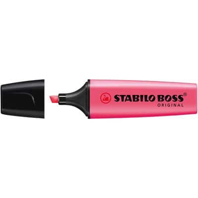 STABILO BOSS ORIGINAL Tekstmarker Roze Breed Beitelpunt 2-5 mm Navulbaar