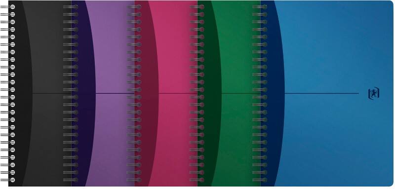 OXFORD Office Urban Mix Notitieboek A5 Gelinieerd Spiraal gebonden PP (Polypropeen) Kleurenassortiment Niet geperforeerd 180 Pagina's 90 Vellen