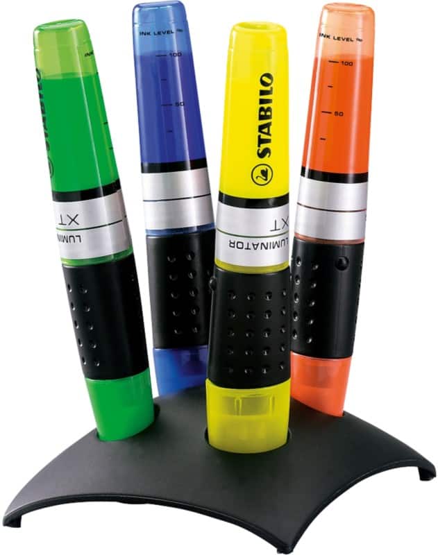 STABILO LUMINATOR Tekstmarker Kleurenassortiment Breed Beitelpunt 2 - 5 mm 4 Stuks