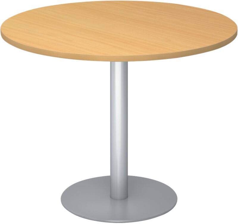 Table ronde Hammerbacher STF10 Hêtre Mélaminé Argenté 1000 x 745 mm