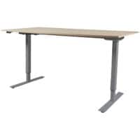 Bureau assis-debout Schaffenburg Lectro Basic Imitation chêne/Aluminium 160 x 80 x 71 cm