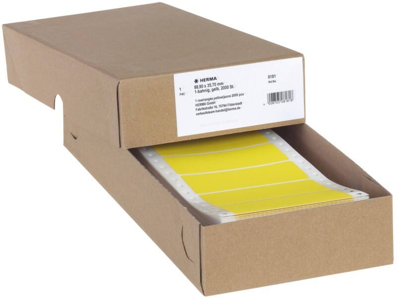 HERMA Etiketten 8181 Klevend Geel 88,9 x 35,7 mm  2000 Stuks