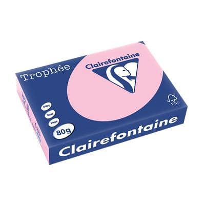 Papier couleur Clairefontaine Trophée A4 Rose 80 g/m² Mat 500 Feuilles