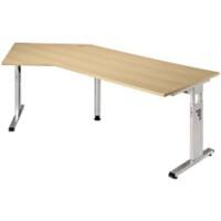 Hammerbacher Matrix Bureau Vrije vorm Ahorn C-Voet 2.100 (B) x 1.130 (D) x 850 (H) mm Aluminium, Hout, Kunststof, Spaanplaat