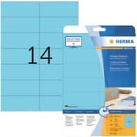 HERMA Etiketten 5060 Klevend A4 Blauw 105 x 42,3 mm  20 Vellen à 14 Etiketten