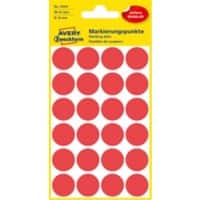 Pastilles autocollantes AVERY Zweckform 3004 Rouge Rond Ø 18 mm 4 Feuilles de 24 Étiquettes