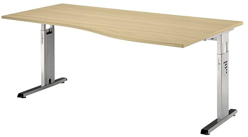 Bureau Hammerbacher Matrix VOS Hauteur ajustable Forme libre Érable C-Pied 1800 (L) x 1000 (P) x 850 (H) mm Acier, Aggloméré