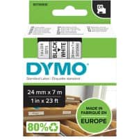 Ruban d’étiquettes D1 Dymo S0720930 / 53713 d’origine Autocollantes Noir sur blanc 24 mm x 7 m