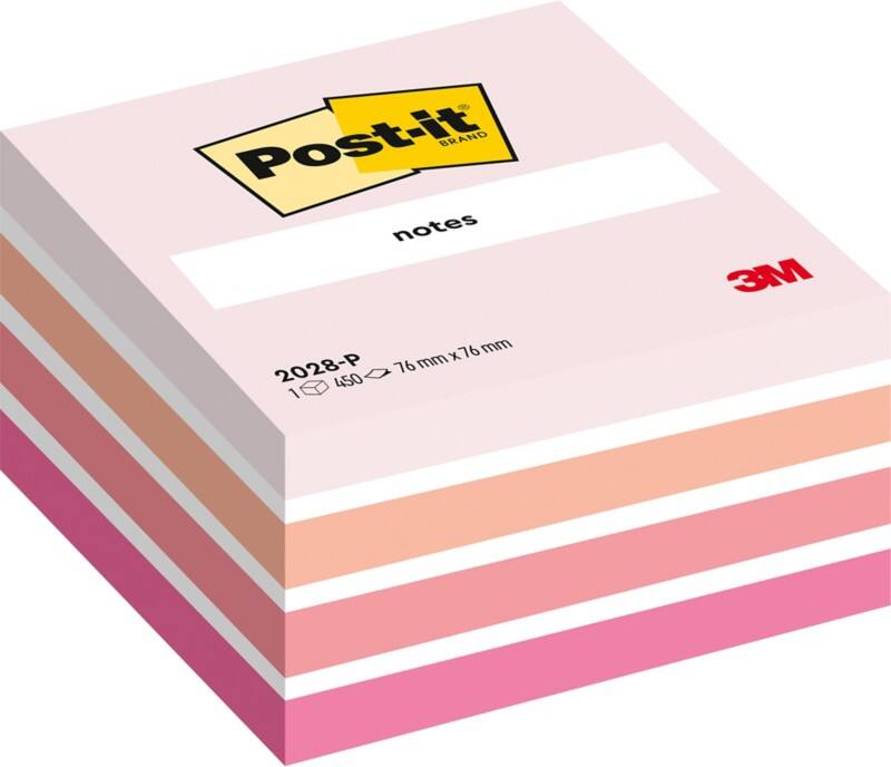 Notes adhésives Post-it 76 x 76 mm Rose pastel 450 Feuilles