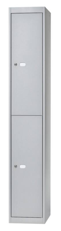 Casier Bisley CLK Acier 2 Portes 1 colonne Serrure à clé 305 x 457 x 1802 mm Argenté