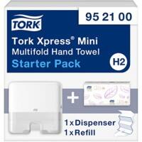 Tork Handdoekdispenser en handdoekjes H2 Xpress Starterpack 29.5 x 10.1 x 30.2 cm Wandmontage Kunststof Wit