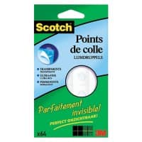 Pastilles adhésives de fixation Scotch Invisible Double face, Non toxique, Sans odeur Transparent