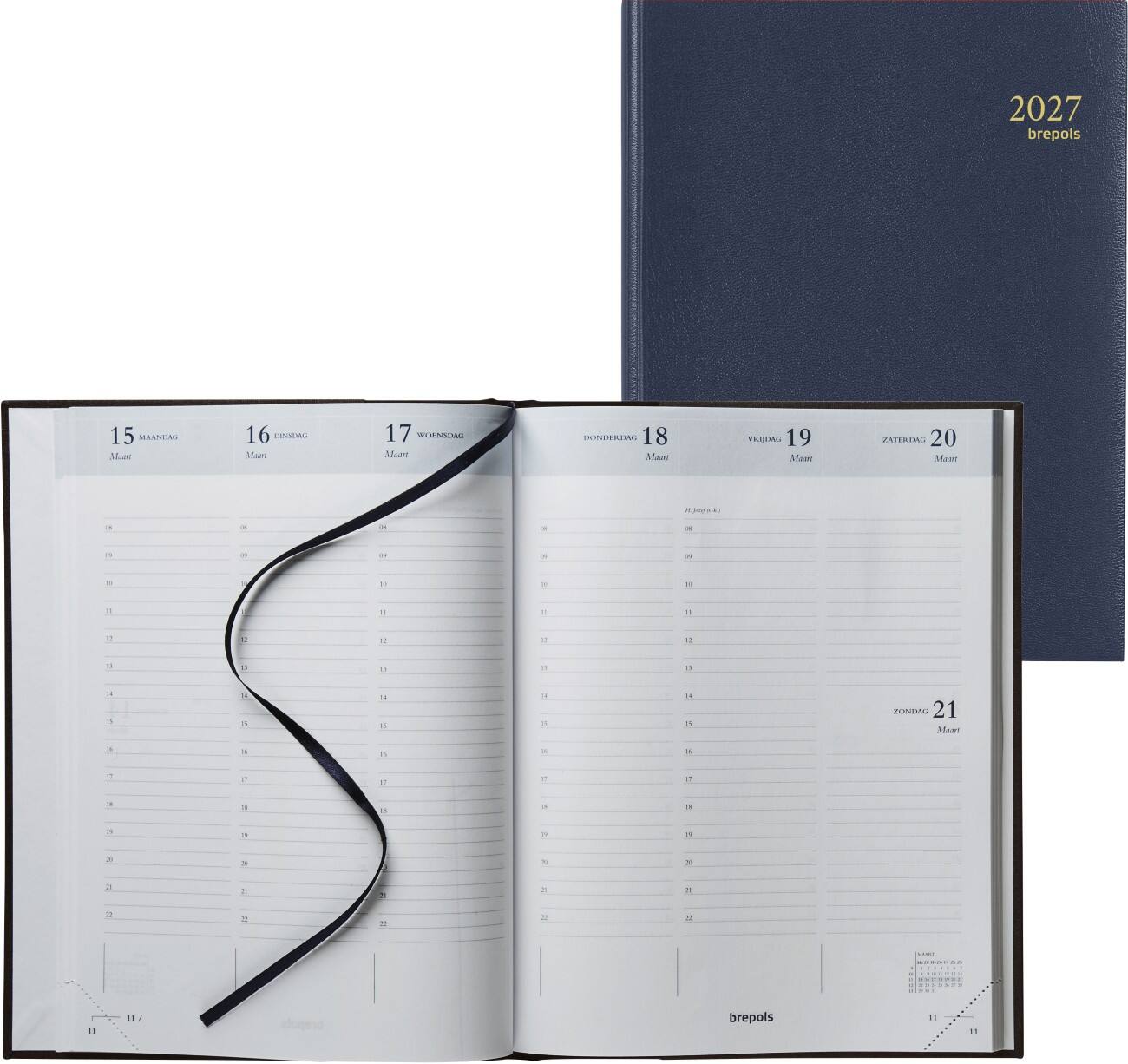 Brepols Timing Lima Agenda 2027 A5 1 Week per 2 pagina's Nederlands Blauw 0.137.1256.06.6.0