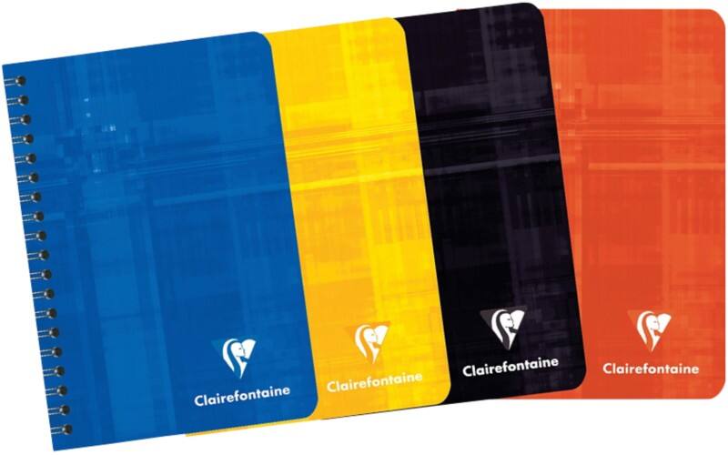 Clairefontaine 90 x 140 mm Spiraalschrift Kleurenassortiment Gelamineerde kartonnen kaft Gelinieerd 90 Vellen