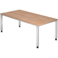 Bureau Hammerbacher Q Series VQS Hauteur ajustable Rectangulaire Noyer 4 pieds métalliques 2000 (L) x 1000 (P) x 810 (H) mm Acier, Aggloméré