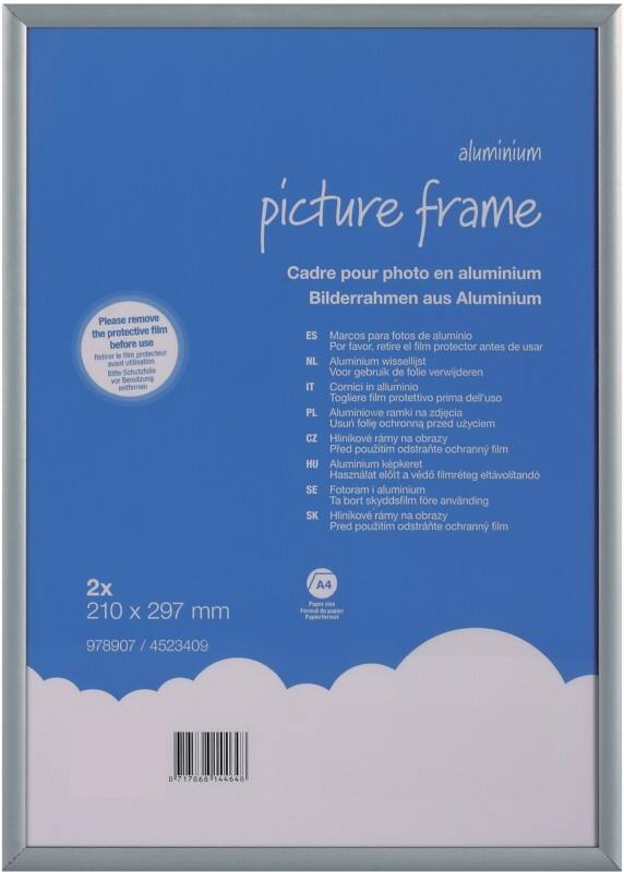 Cadre photo Viking A4 Gris Aluminium 4523409 29,7 (L) x 21 (H) cm 978907 PK2 2 Unités