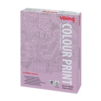 Papier Viking Colour Print A4 120 g/m² Lisse Blanc 250 Feuilles
