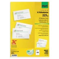 Sigel 3C Visitekaartjes C5/6 Glad 225 g/m² 85 x 55 mm Wit 10 Vellen à 10 Stuks