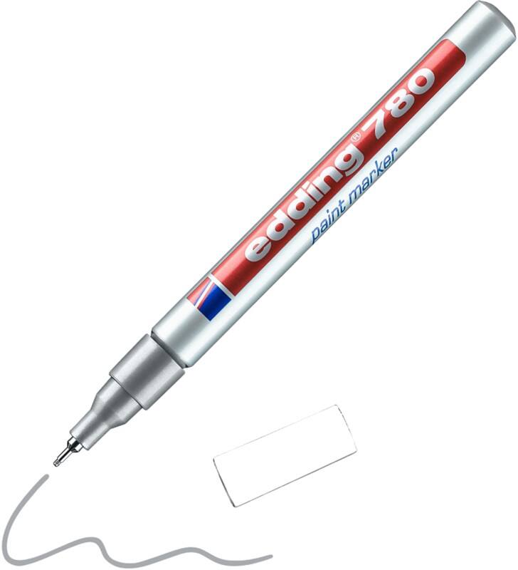 edding 780 Permanent Lakmarker Zilver Extra Fijn Naaldpunt 0,8 - 1 mm Waterbestendig