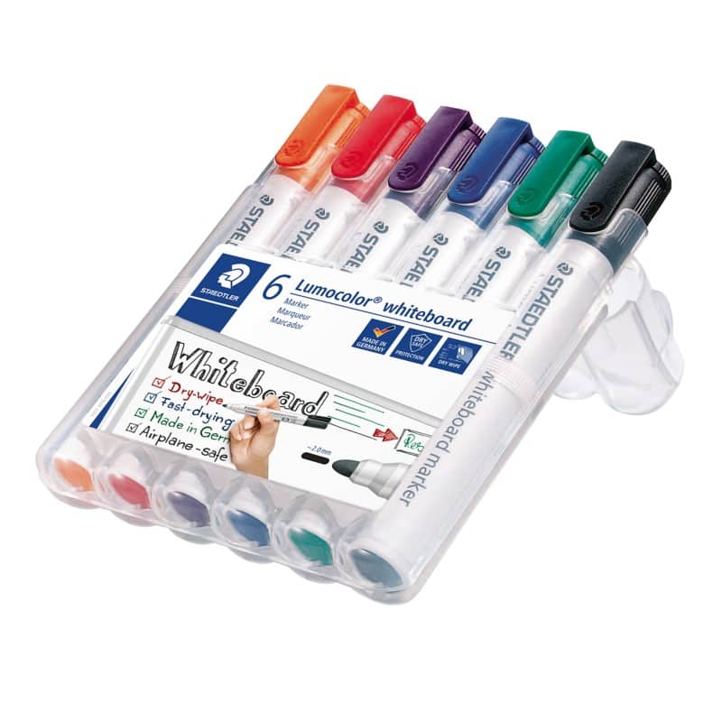 STAEDTLER Niet-permanent Whiteboard-marker Kleurenassortiment Medium Ronde punt 2 - 2 mm 6 Stuks