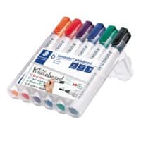 Marqueur pour tableau blanc STAEDTLER Pointe moyenne, ogive Assortiment 6 unités