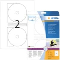 Étiquettes CD/DVD HERMA 5115 adhésif A4 Blanc 116 x 116 mm 25 Feuilles de 2 Étiquettes