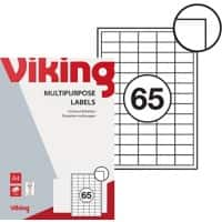 Viking Multifunctionele etiketten verwijderbaar 38,1 x 21,2mm Wit 6500 Etiketten per pak