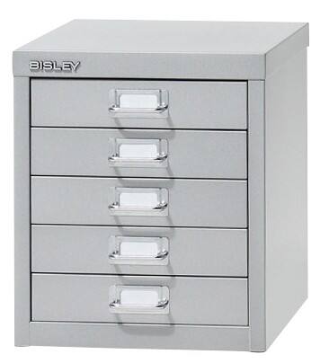 Bisley Meerladenkast 5-laden 5 Lades Grijs 279 x 408 x 330 mm