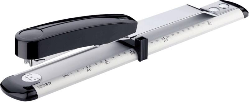 Novus NOVUS OFFICE Langarm nietmachine B17H Volledig strip 40 Vellen Grijs, zwart 24/6, 24/8, 26/6, 26/8 Metaal