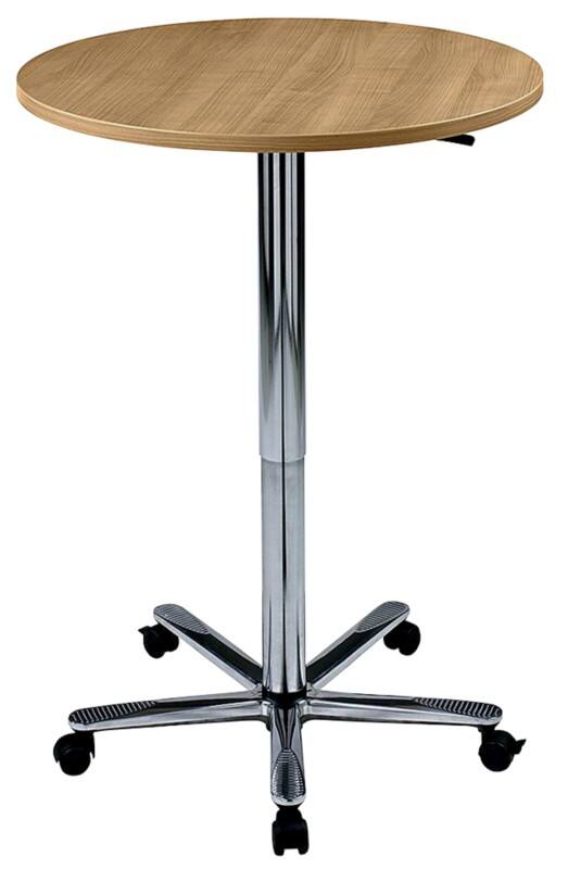 Table Hammerbacher VST Hauteur ajustable Hêtre Piètement en métal 800 (L) x 800 (P) x 1140 (H) mm Aggloméré, Plastique, Aluminium