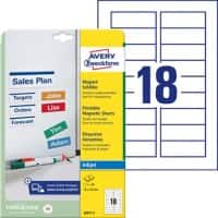 AVERY Zweckform J8871-5 Magnetische Signs 78 x 28 mm Wit Rechthoekig 5 Vellen van 18 Etiketten