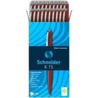 Stylo bille Schneider K15 0.5 mm Rouge Rétractable 20 Unités